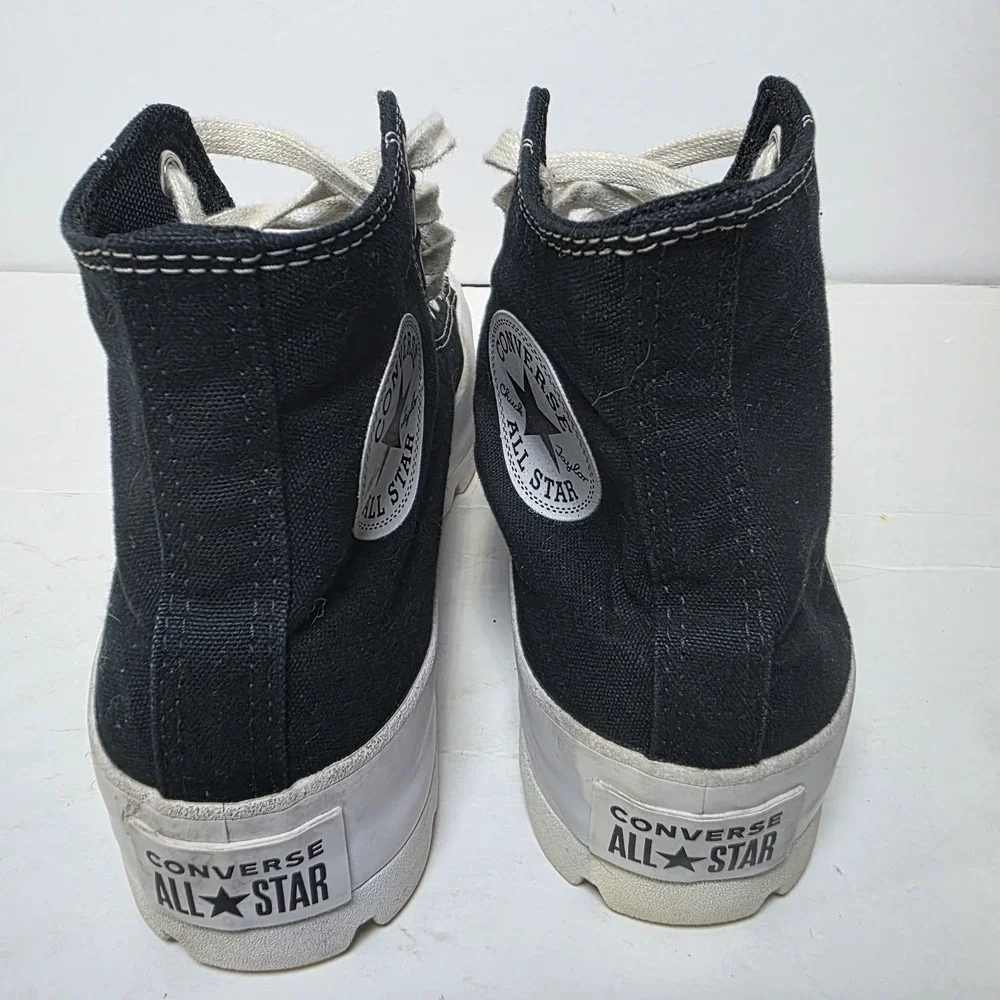 Converse Chuck Taylor All Star Lugged Hi Black Platform Sneakers Women's 8.5 - Picture 6 of 9